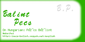 balint pecs business card